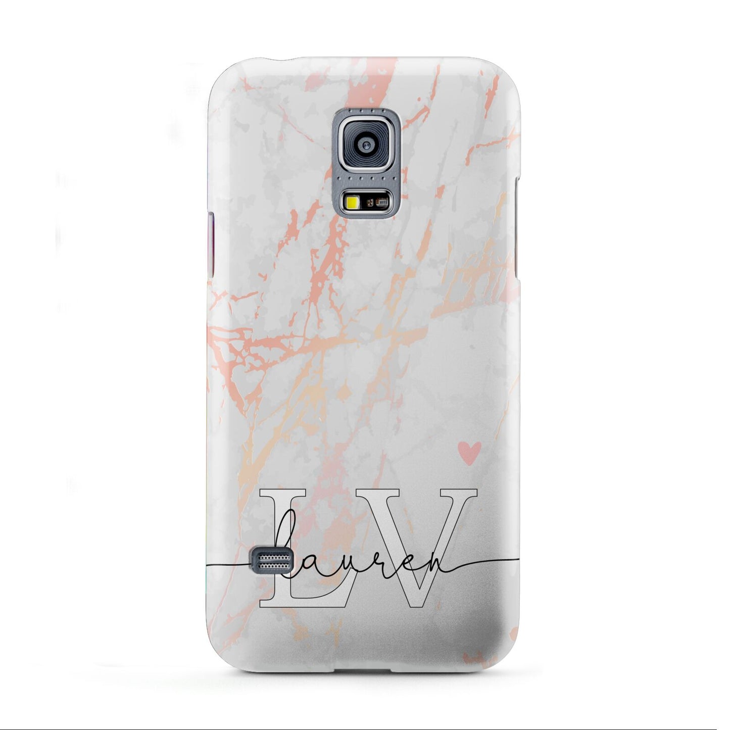 Personalised Initial Pink Marble Samsung Galaxy S5 Mini Case