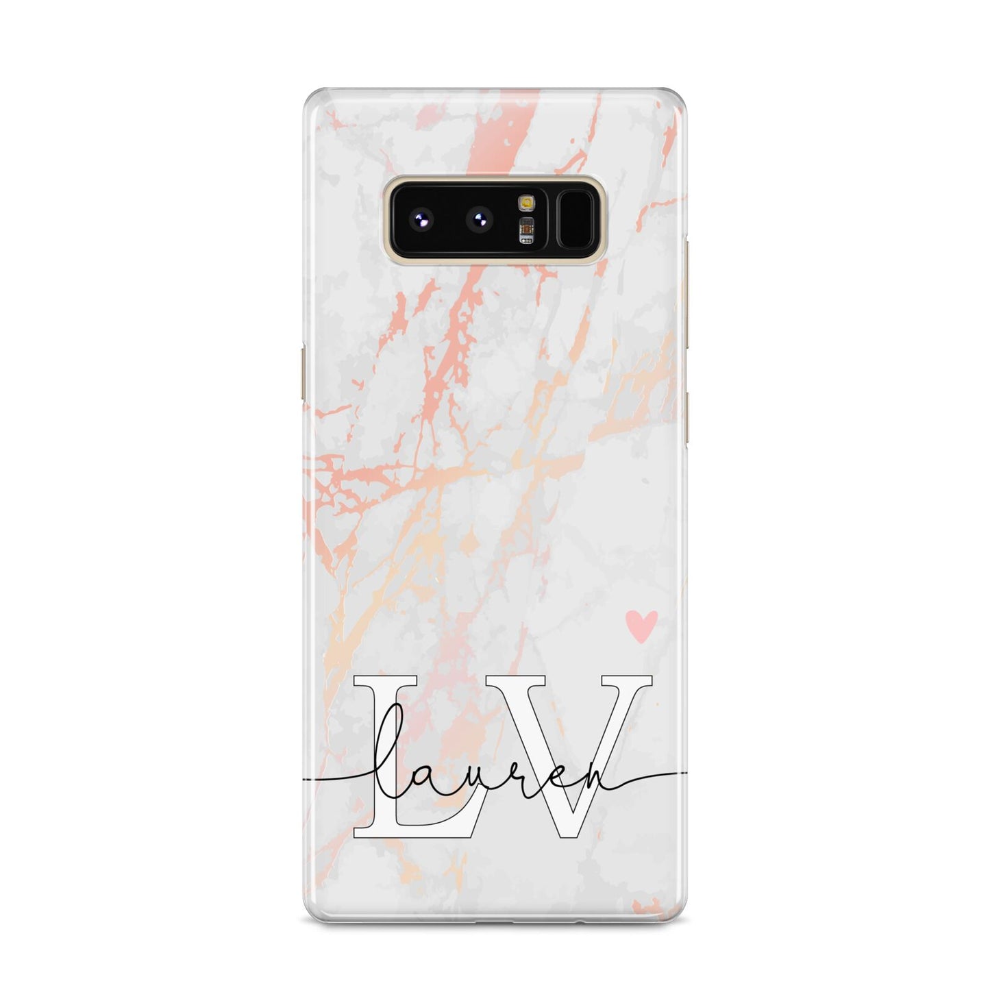 Personalised Initial Pink Marble Samsung Galaxy S8 Case