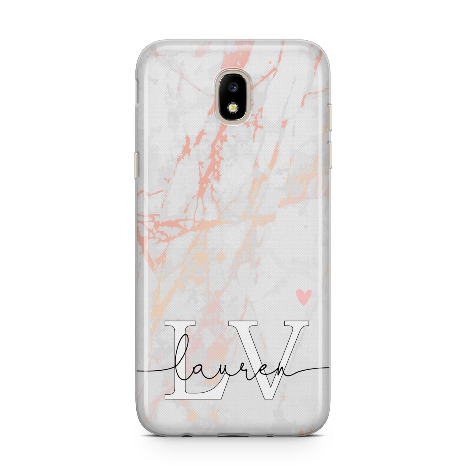 Personalised Initial Pink Marble Samsung J5 2017 Case