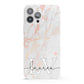 Personalised Initial Pink Marble iPhone 13 Pro Max Full Wrap 3D Snap Case
