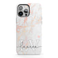 Personalised Initial Pink Marble iPhone 13 Pro Max Full Wrap 3D Tough Case