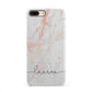 Personalised Initial Pink Marble iPhone 8 Plus 3D Snap Case on Gold Phone