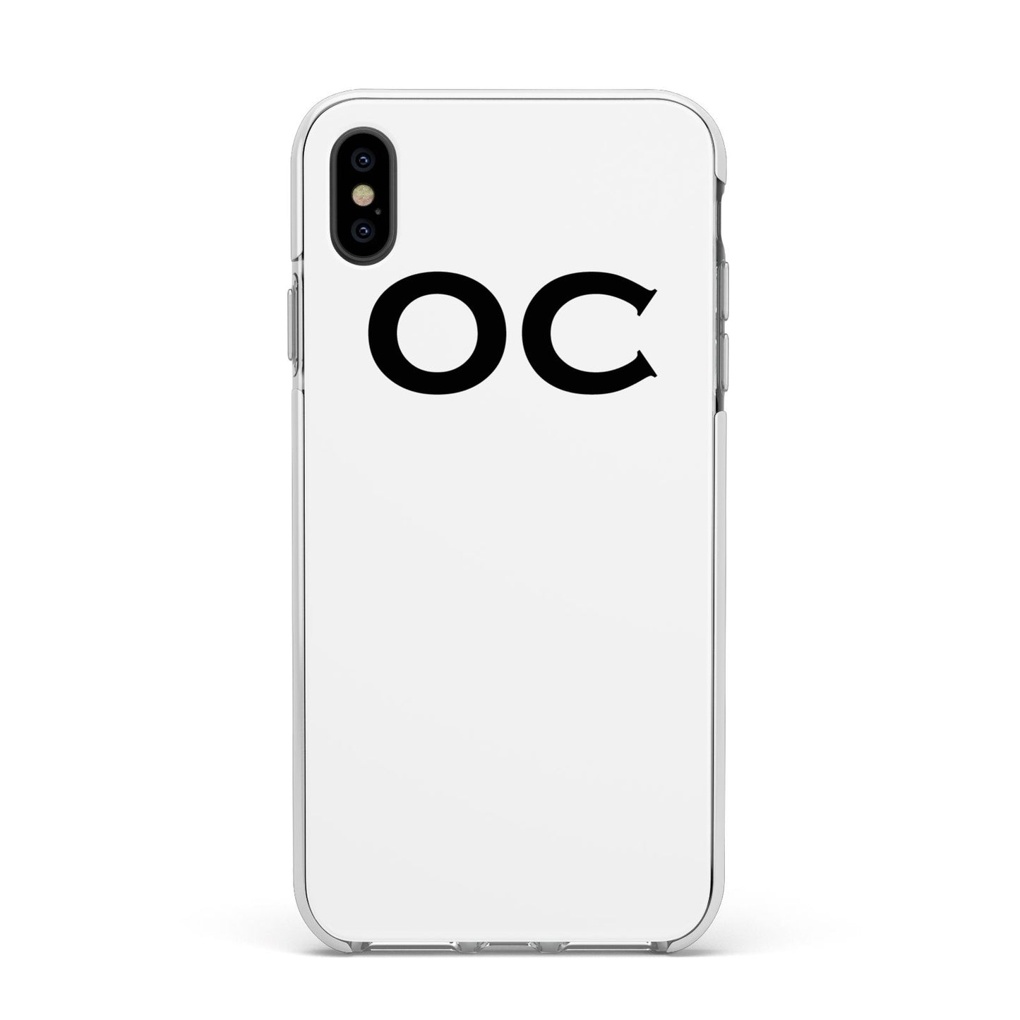 Personalised Initials 3 Apple iPhone Xs Max Impact Case White Edge on Black Phone