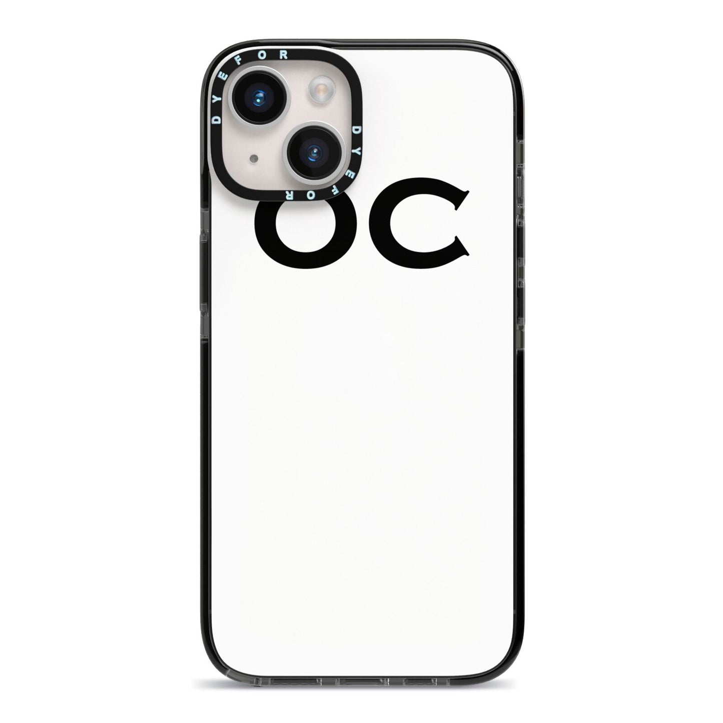 Personalised Initials 3 iPhone 14 Black Impact Case on Silver phone