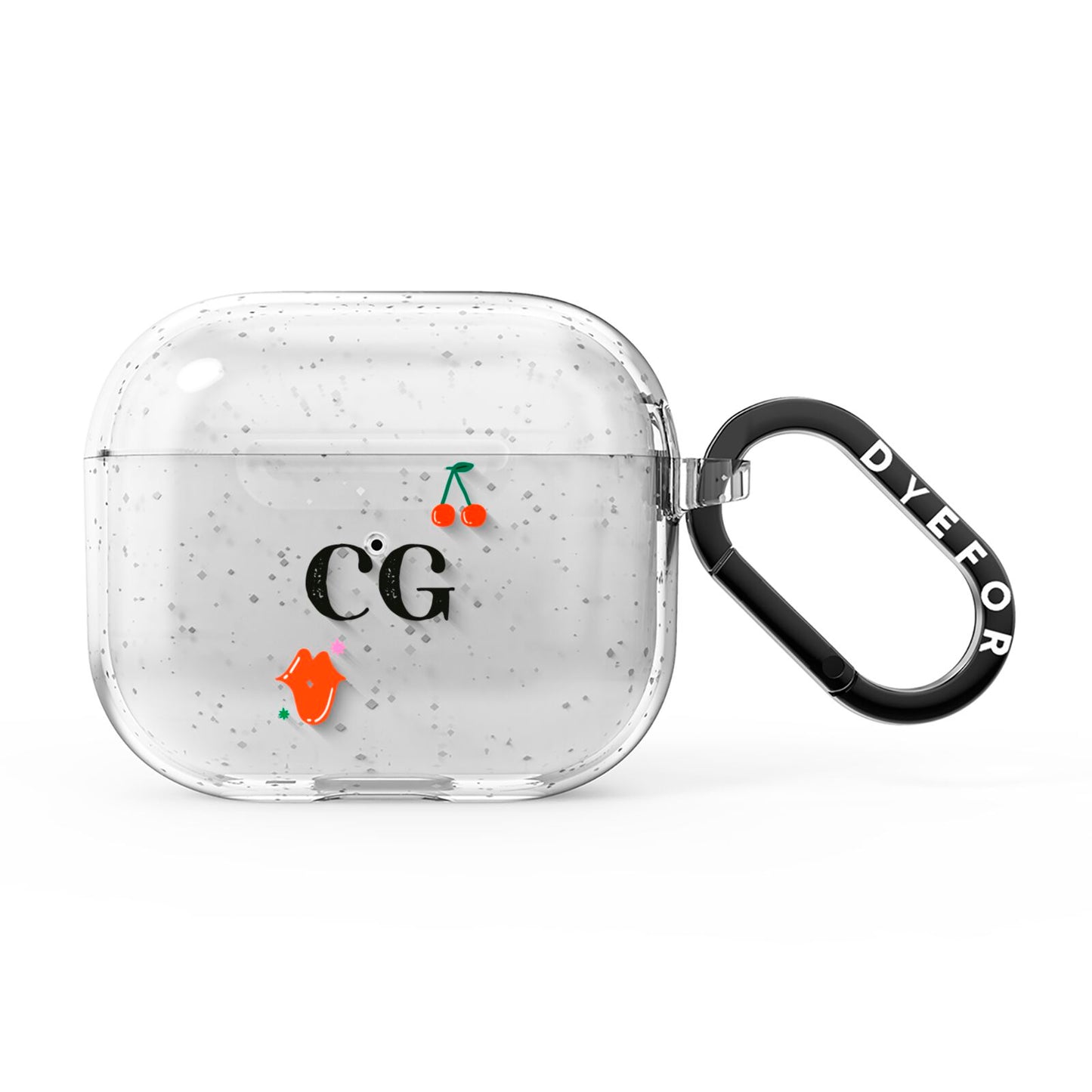 Personalised Initials Cherry AirPods Glitter Case 3rd Gen