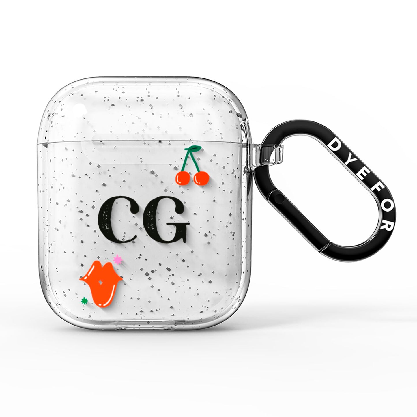 Personalised Initials Cherry AirPods Glitter Case