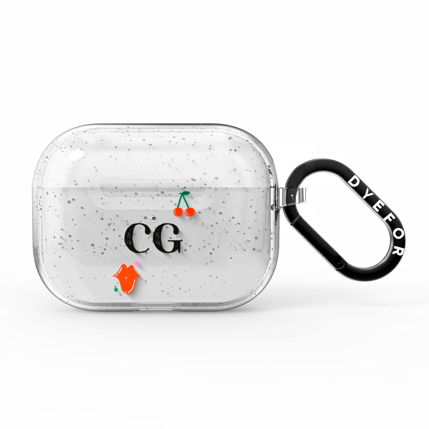 Personalised Initials Cherry AirPods Pro Glitter Case