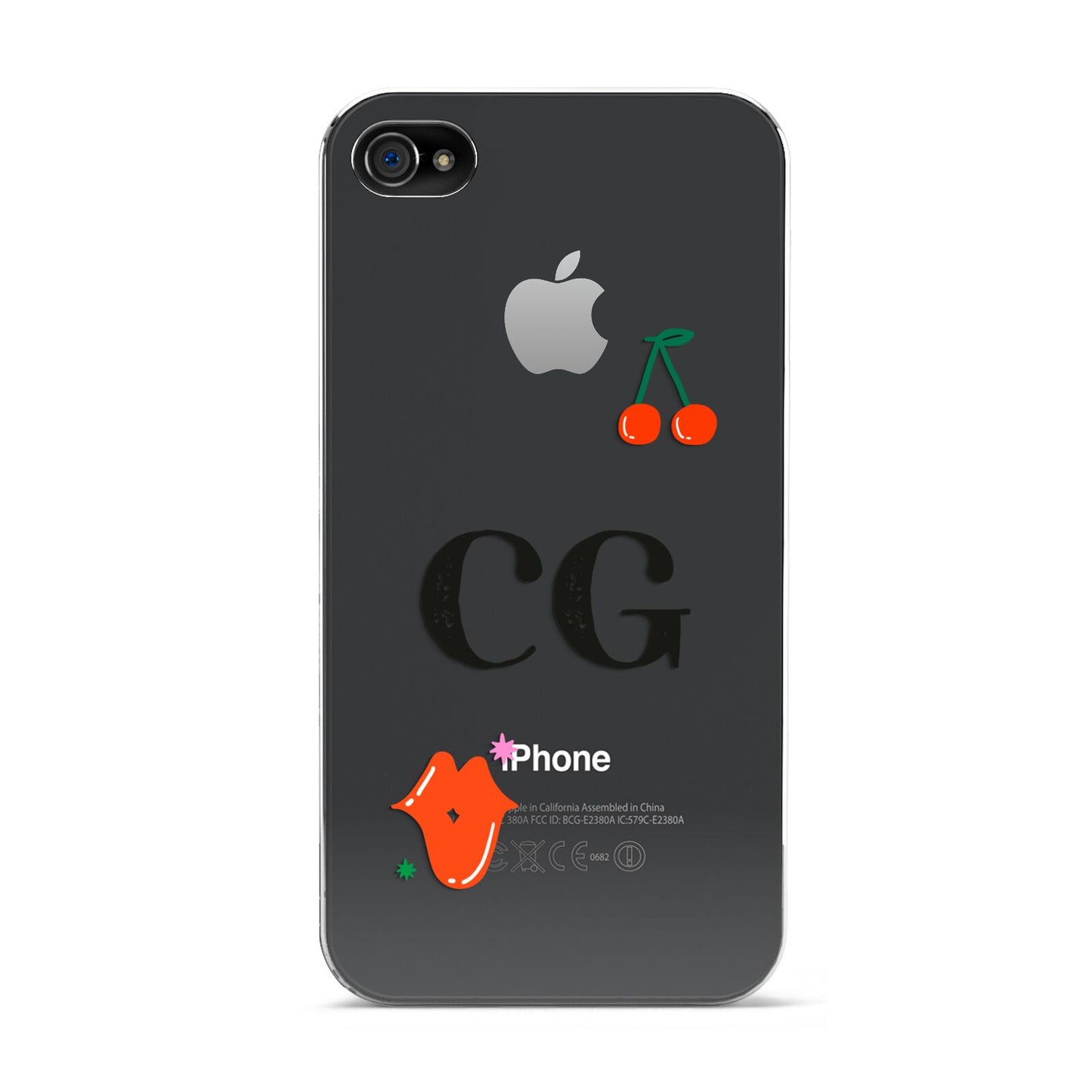 Personalised Initials Cherry Apple iPhone 4s Case