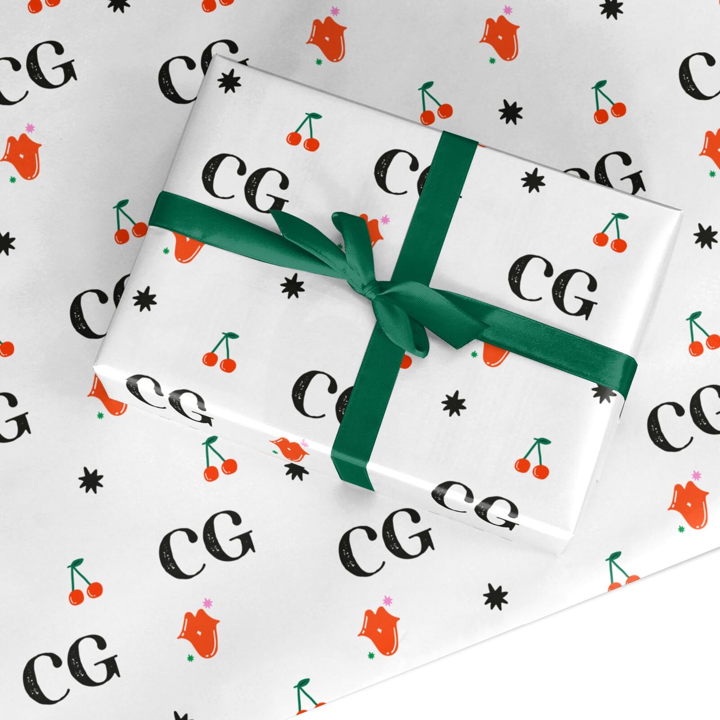 Personalised Initials Cherry Custom Wrapping Paper