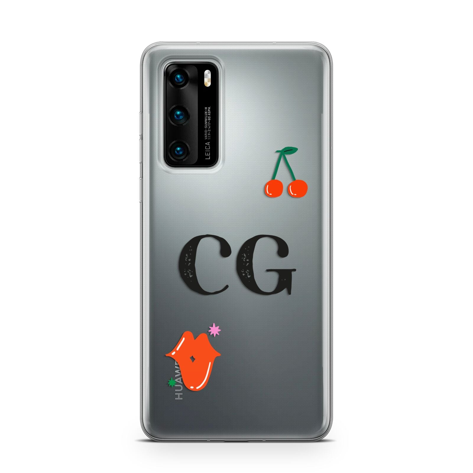 Personalised Initials Cherry Huawei P40 Phone Case