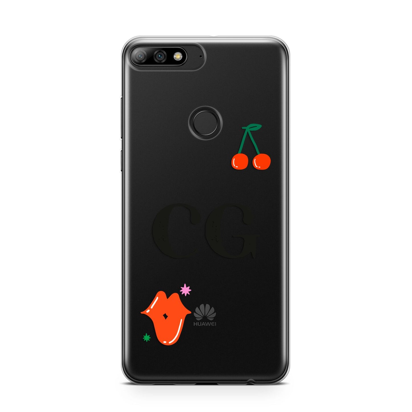 Personalised Initials Cherry Huawei Y7 2018