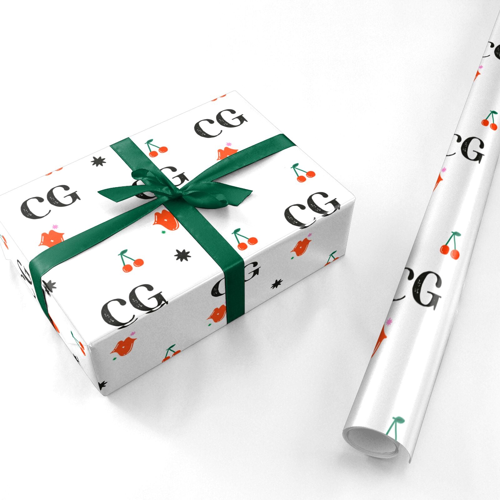 Personalised Initials Cherry Personalised Wrapping Paper