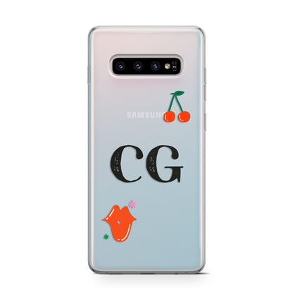 Personalised Initials Cherry Samsung Galaxy S10 Case