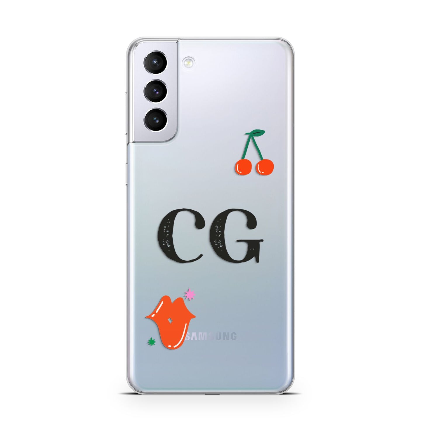 Personalised Initials Cherry Samsung S21 Plus Case