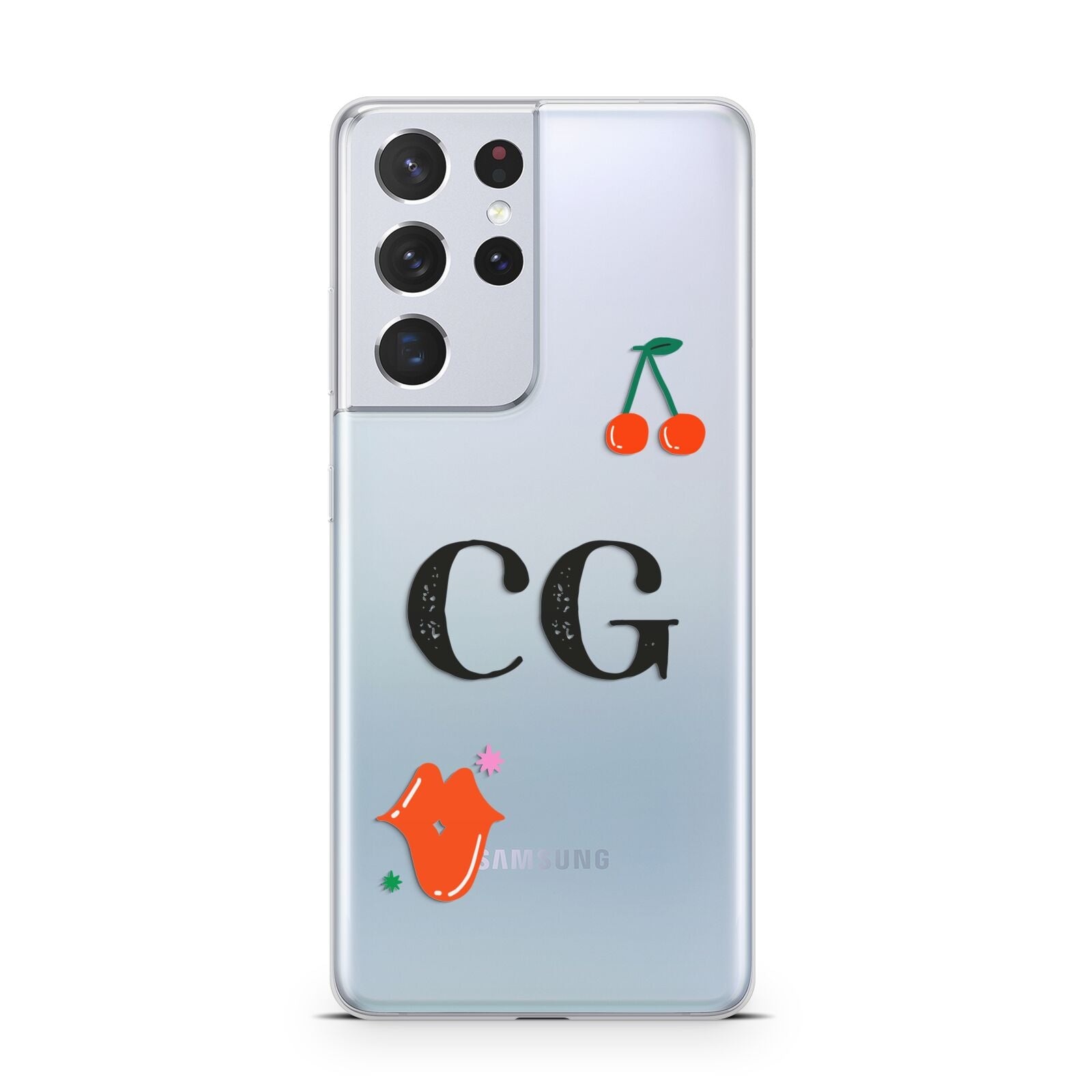 Personalised Initials Cherry Samsung S21 Ultra Case