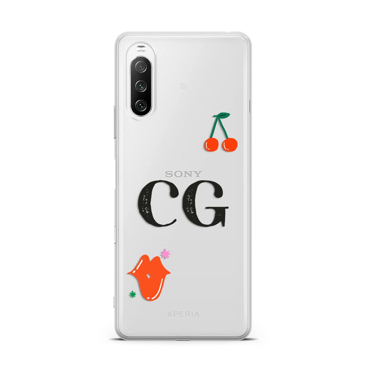 Personalised Initials Cherry Sony Xperia 10 III Case