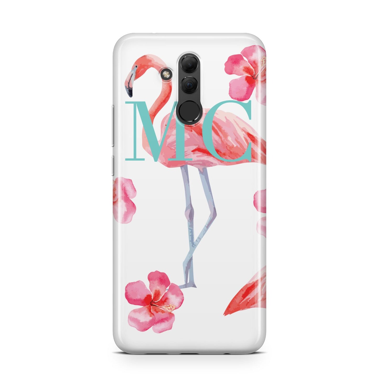 Personalised Initials Flamingo 3 Huawei Mate 20 Lite