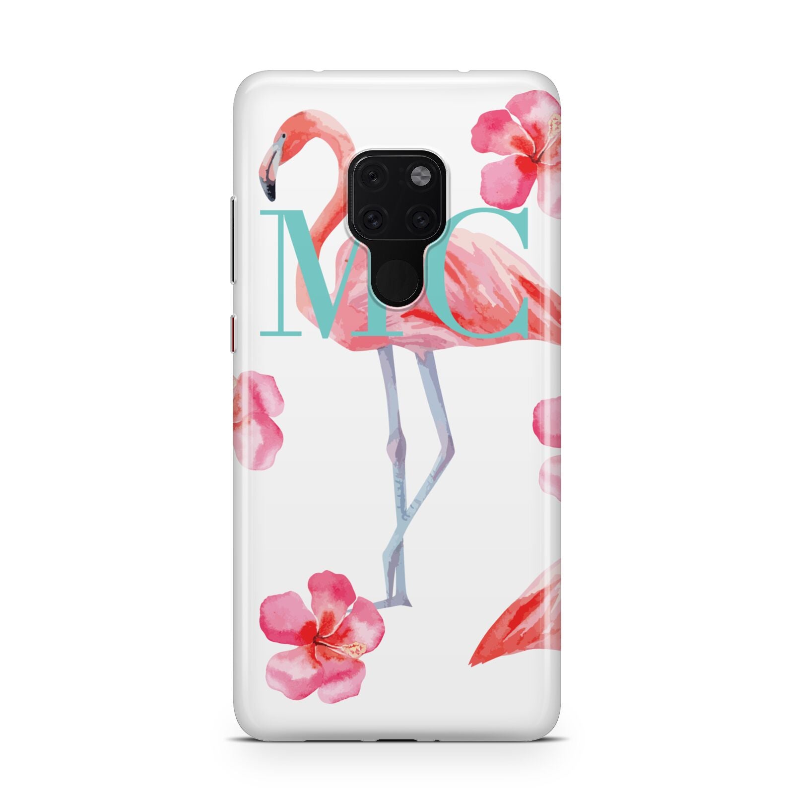 Personalised Initials Flamingo 3 Huawei Mate 20 Phone Case
