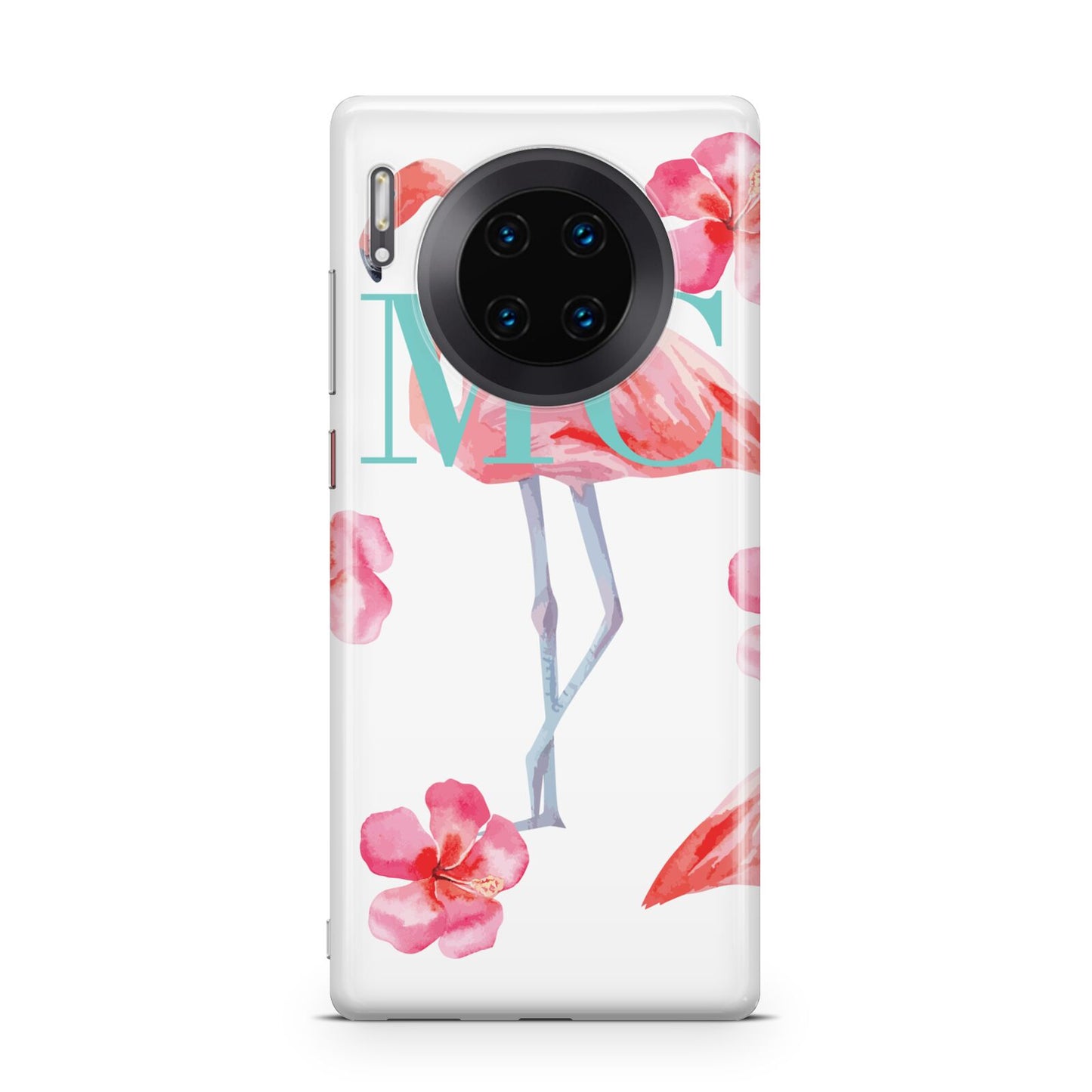 Personalised Initials Flamingo 3 Huawei Mate 30 Pro Phone Case