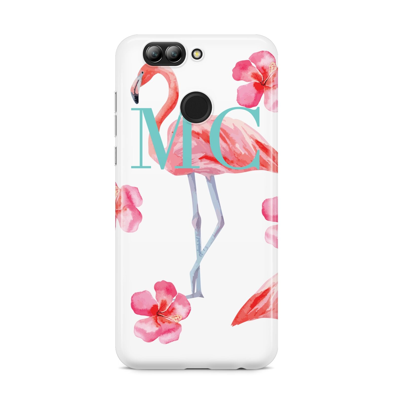 Personalised Initials Flamingo 3 Huawei Nova 2s Phone Case