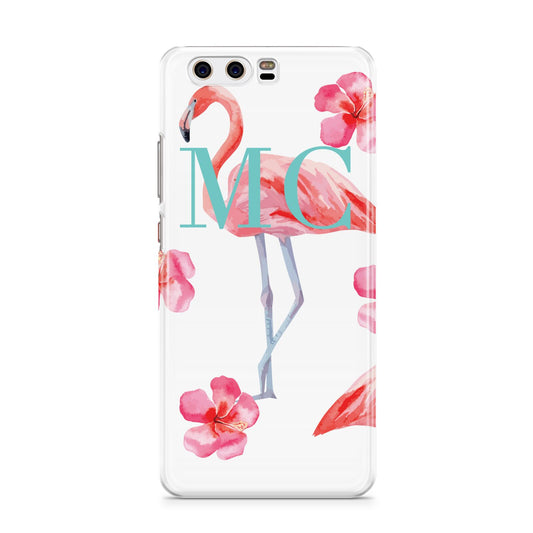 Personalised Initials Flamingo 3 Huawei P10 Phone Case