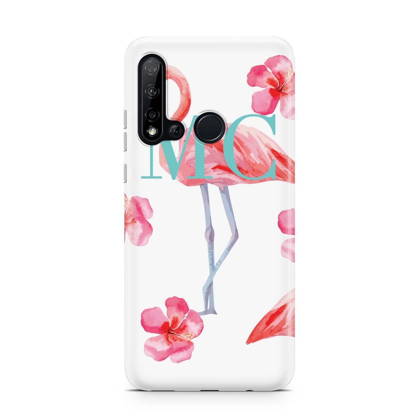 Personalised Initials Flamingo 3 Huawei P20 Lite 5G Phone Case