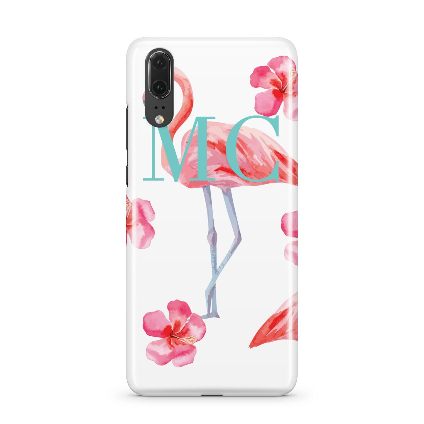 Personalised Initials Flamingo 3 Huawei P20 Phone Case