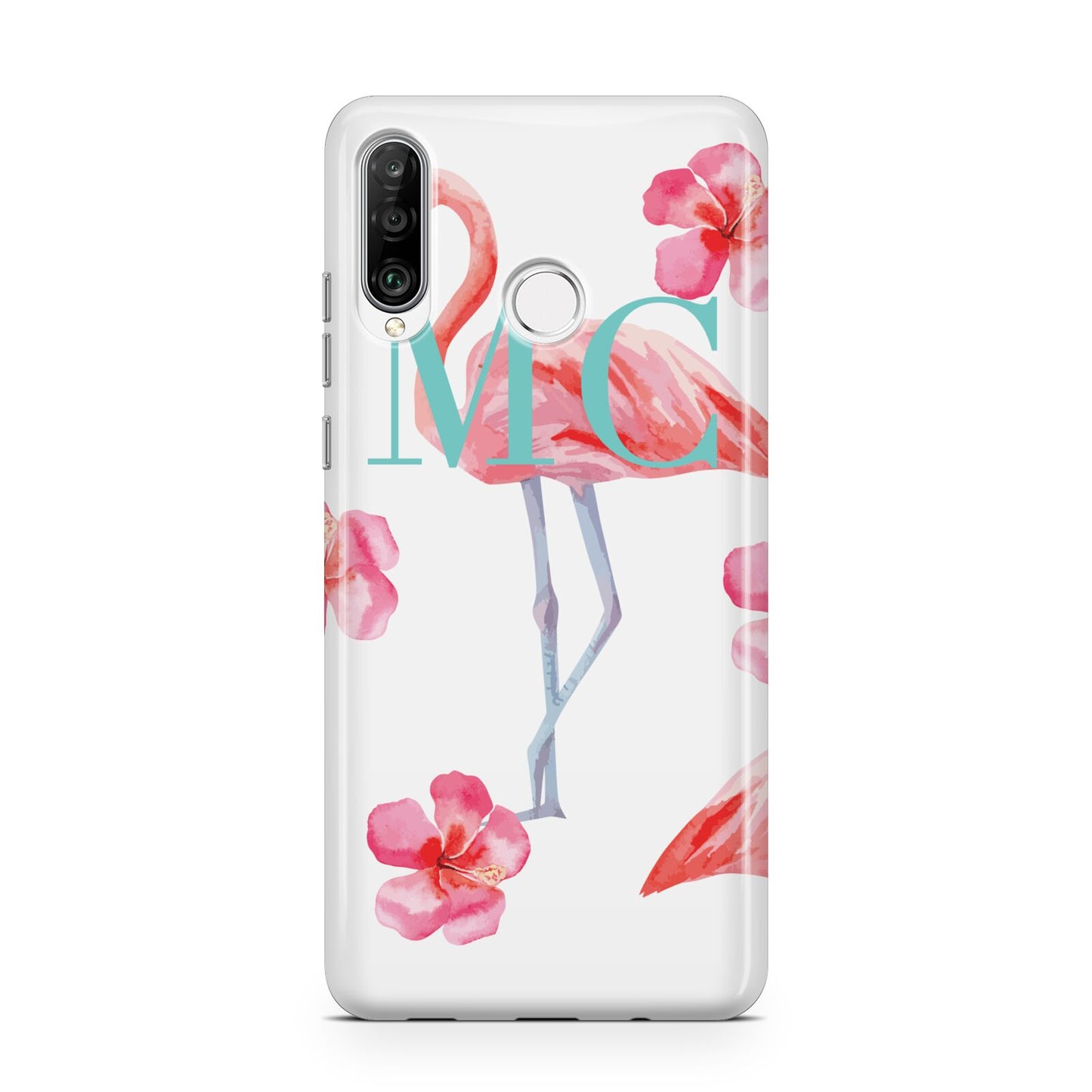 Personalised Initials Flamingo 3 Huawei P30 Lite Phone Case