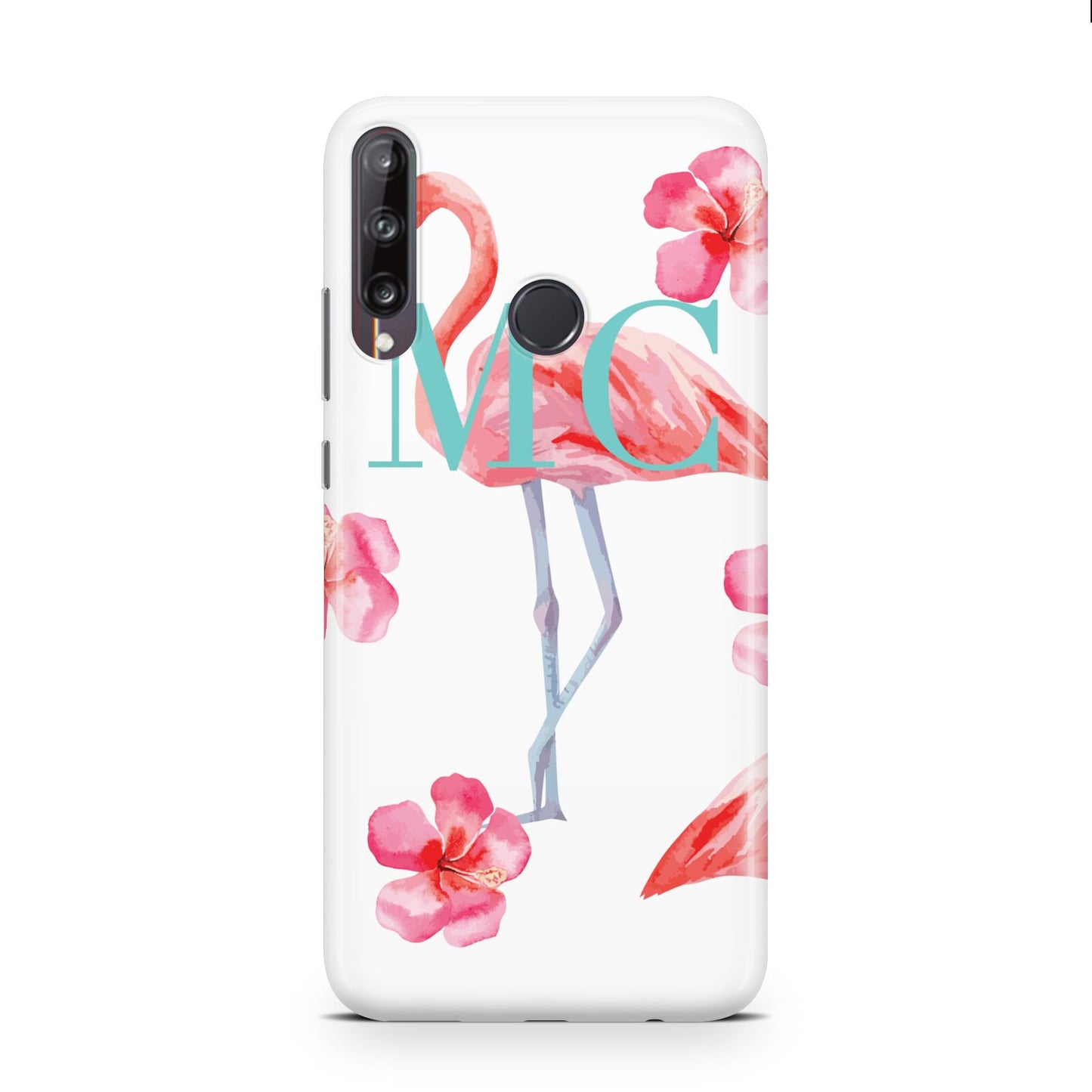 Personalised Initials Flamingo 3 Huawei P40 Lite E Phone Case
