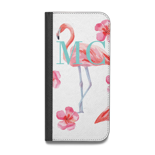 Personalised Initials Flamingo 3 Vegan Leather Flip Samsung Case