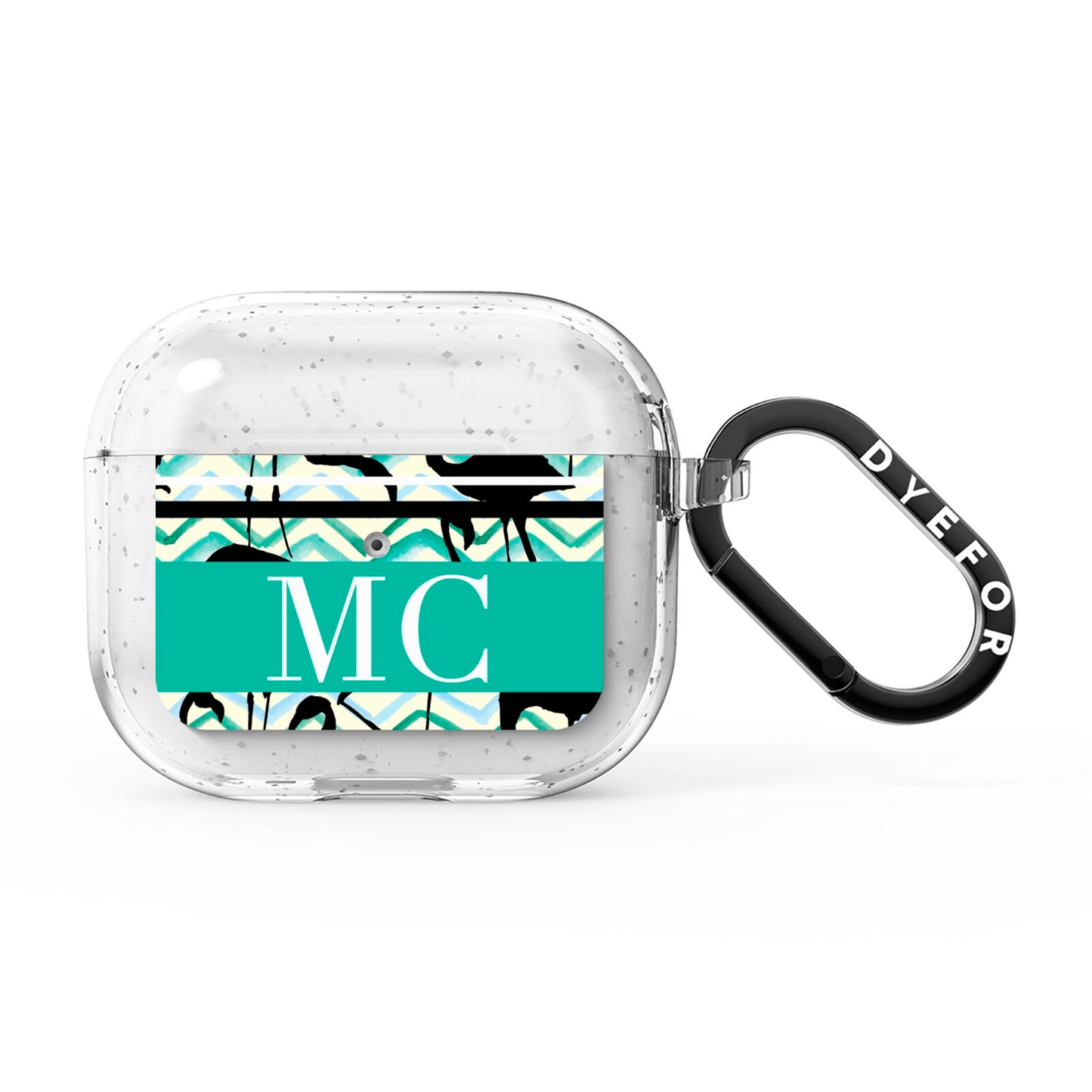 Personalised Initials Flamingos 2 AirPods Glitter Case 3rd Gen