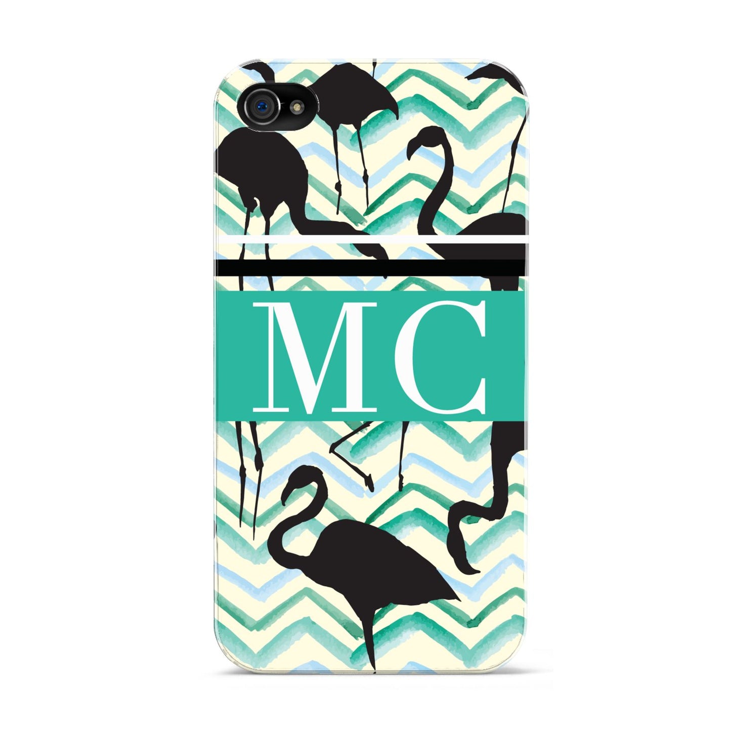 Personalised Initials Flamingos 2 Apple iPhone 4s Case