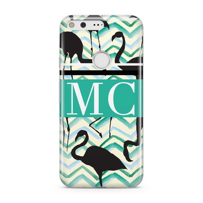 Personalised Initials Flamingos 2 Google Pixel Case