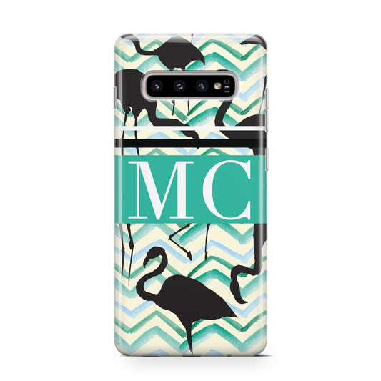 Personalised Initials Flamingos 2 Protective Samsung Galaxy Case