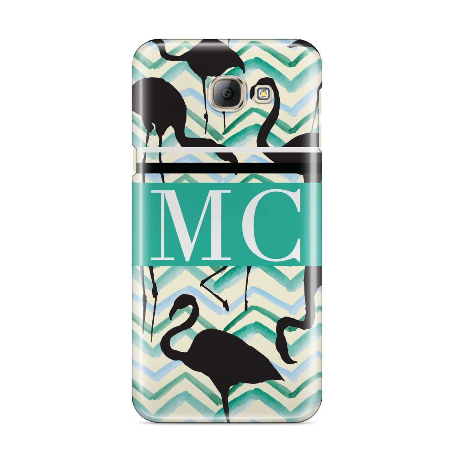 Personalised Initials Flamingos 2 Samsung Galaxy A8 2016 Case