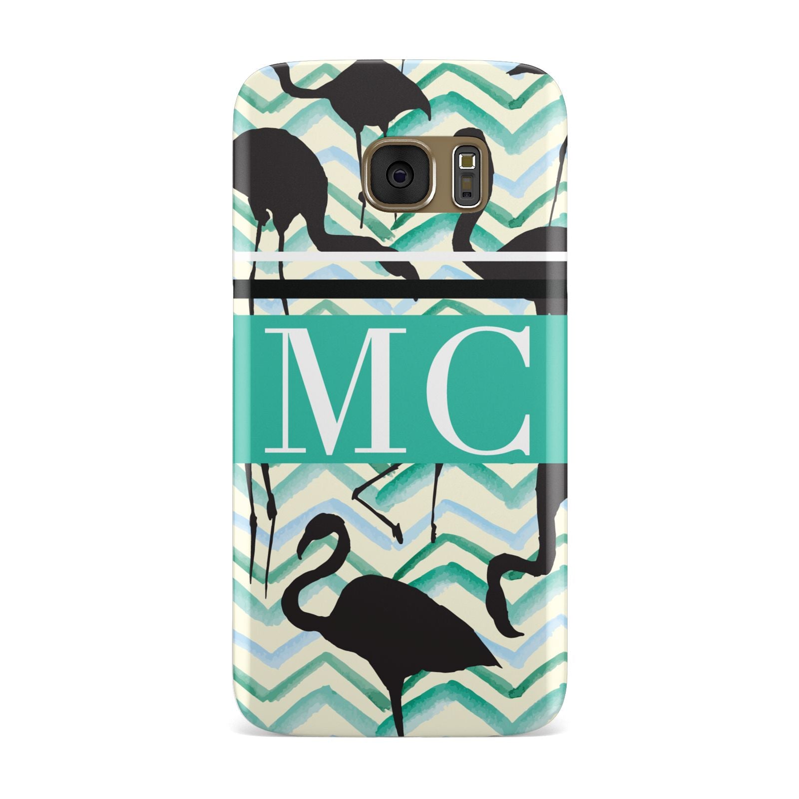 Personalised Initials Flamingos 2 Samsung Galaxy Case