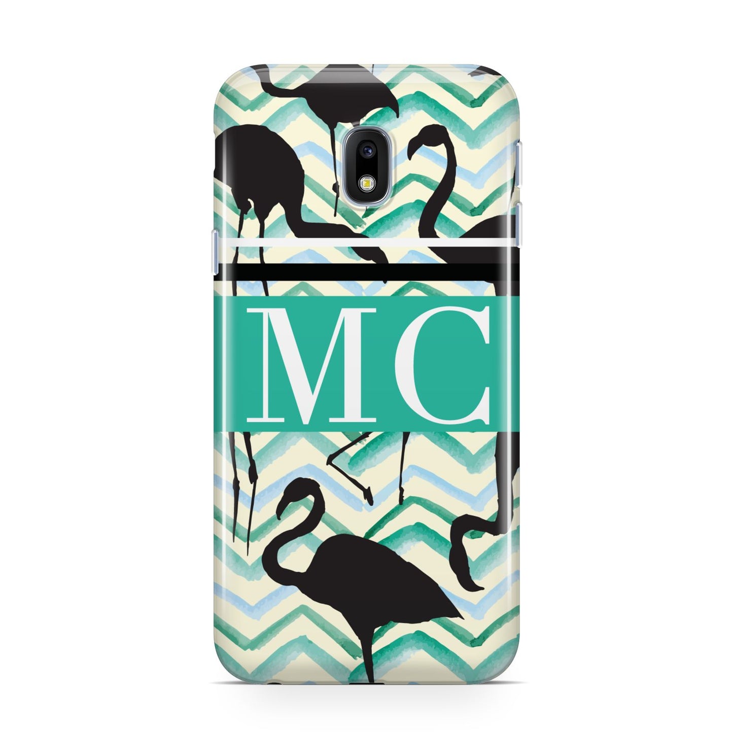 Personalised Initials Flamingos 2 Samsung Galaxy J3 2017 Case