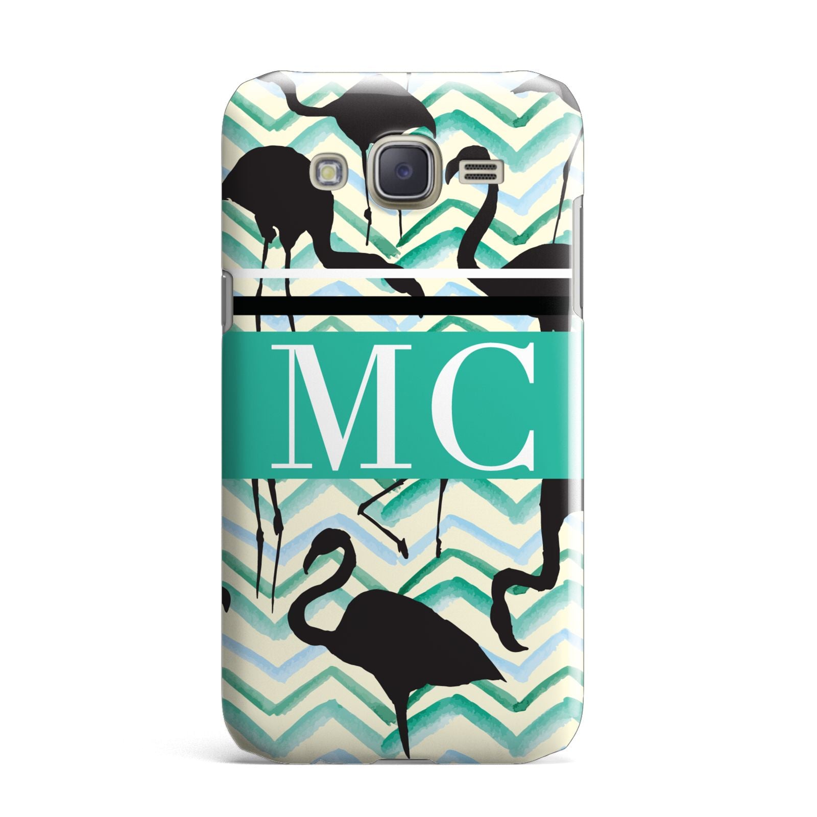 Personalised Initials Flamingos 2 Samsung Galaxy J7 Case