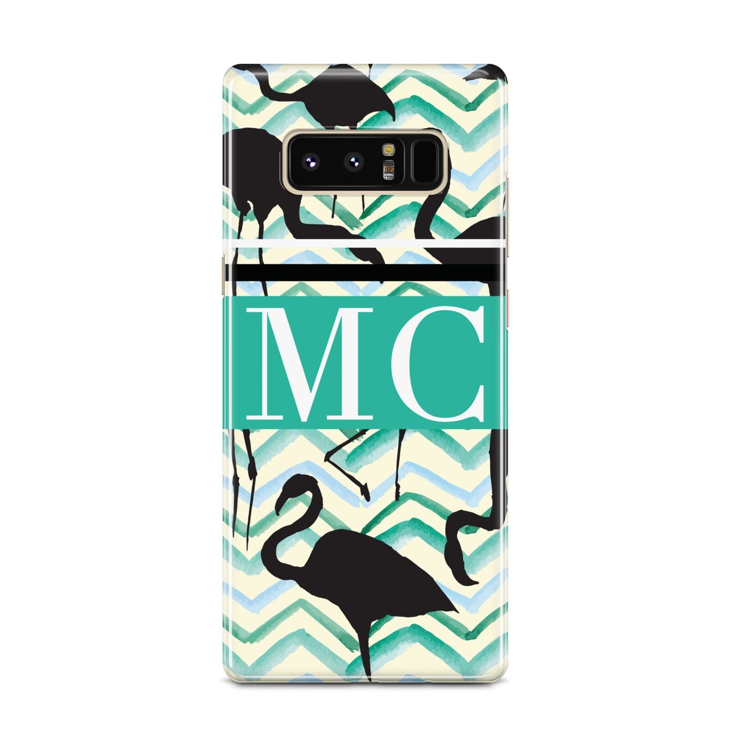 Personalised Initials Flamingos 2 Samsung Galaxy Note 8 Case