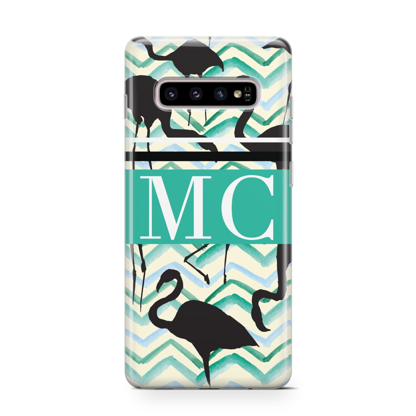 Personalised Initials Flamingos 2 Samsung Galaxy S10 Case