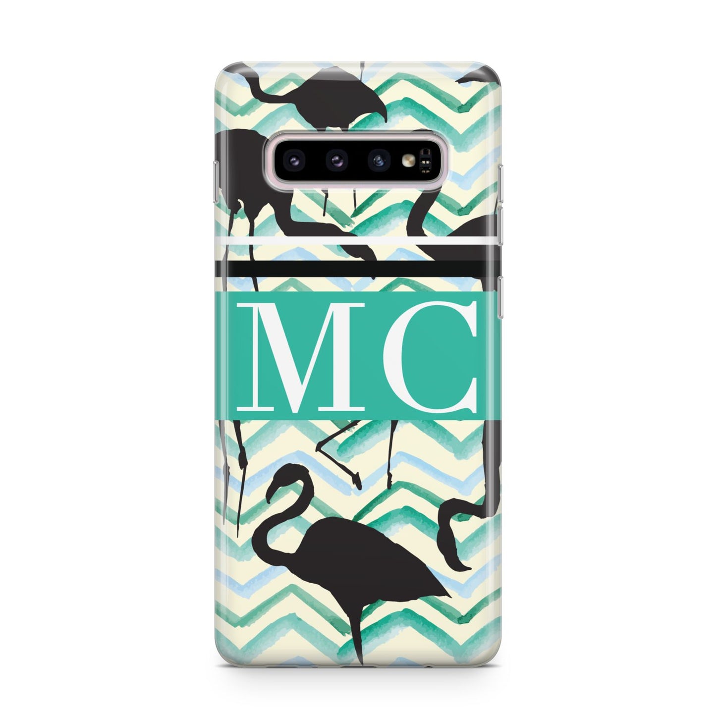 Personalised Initials Flamingos 2 Samsung Galaxy S10 Plus Case