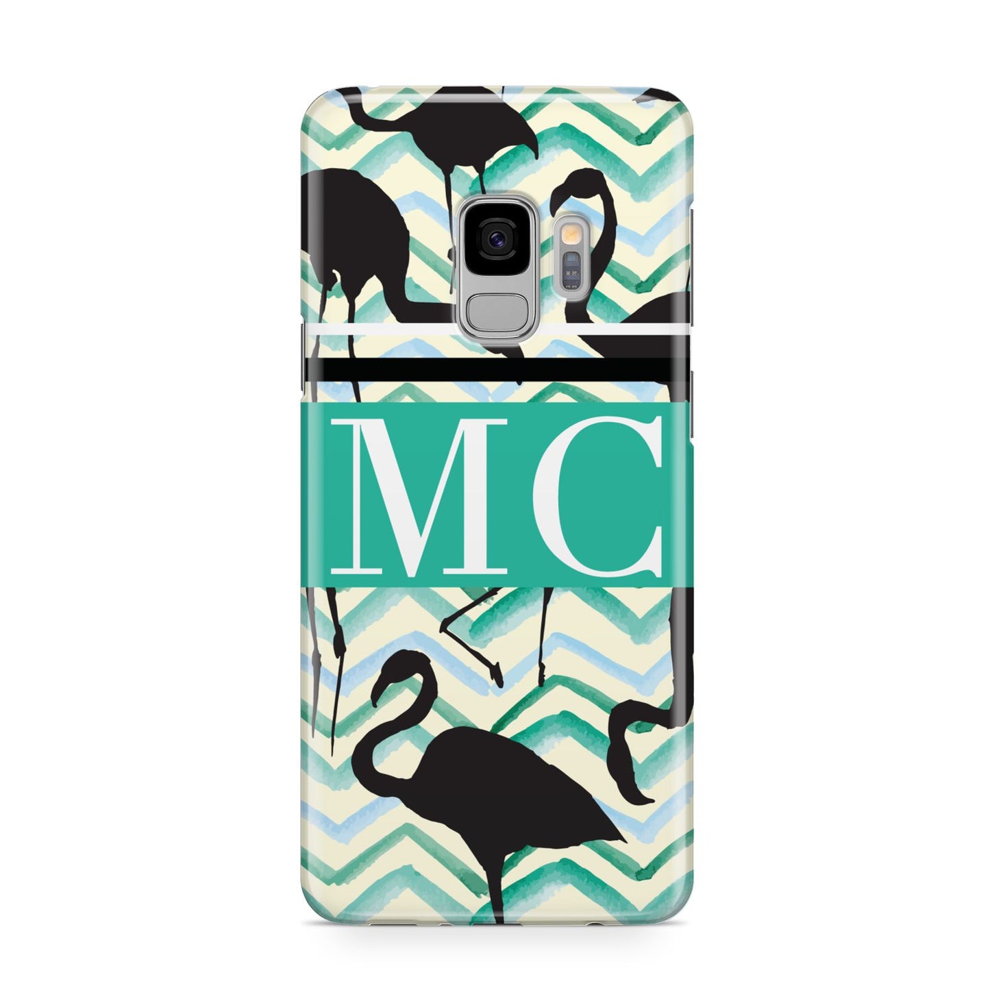 Personalised Initials Flamingos 2 Samsung Galaxy S9 Case