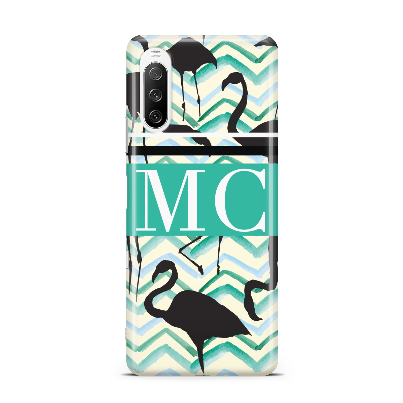 Personalised Initials Flamingos 2 Sony Xperia 10 III Case