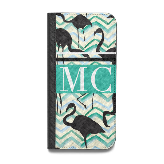 Personalised Initials Flamingos 2 Vegan Leather Flip Samsung Case