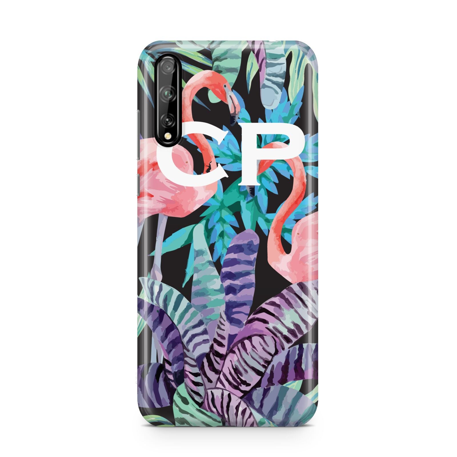 Personalised Initials Flamingos 4 Huawei Enjoy 10s Phone Case