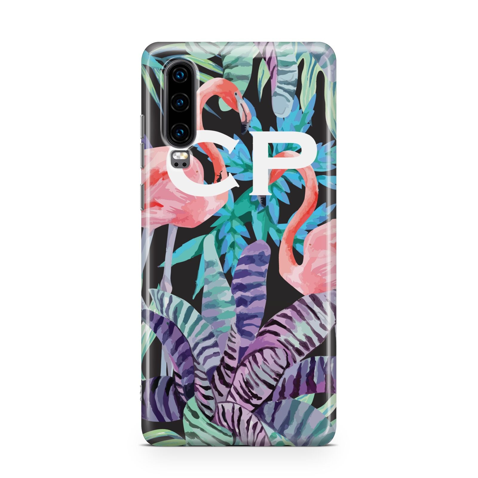 Personalised Initials Flamingos 4 Huawei P30 Phone Case