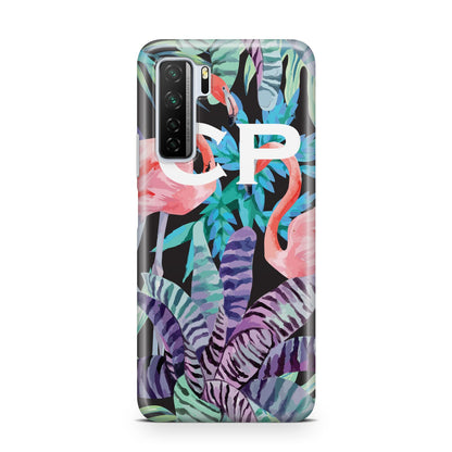 Personalised Initials Flamingos 4 Huawei P40 Lite 5G Phone Case