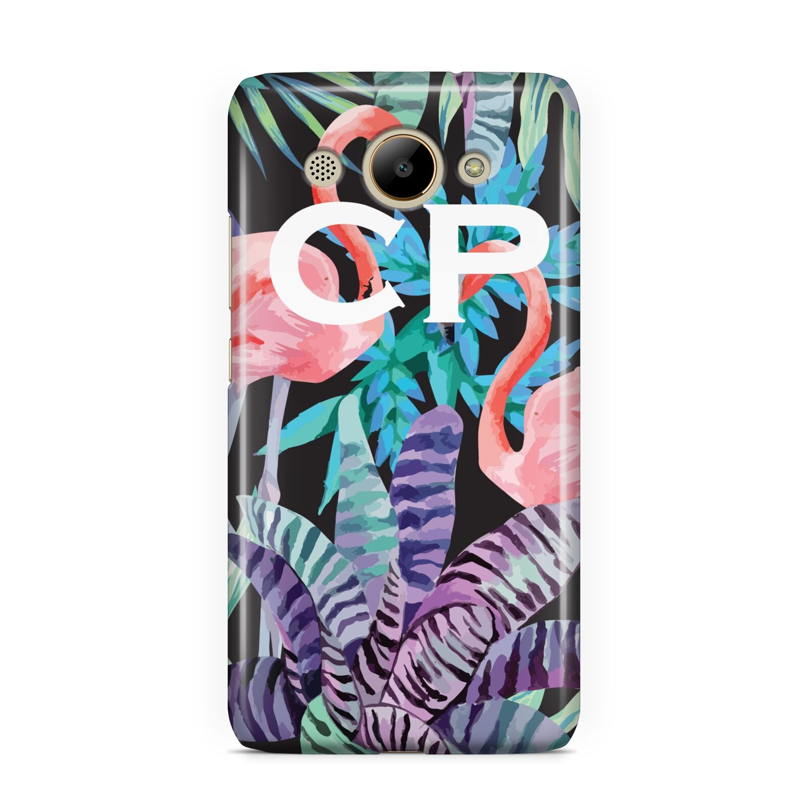 Personalised Initials Flamingos 4 Huawei Y3 2017