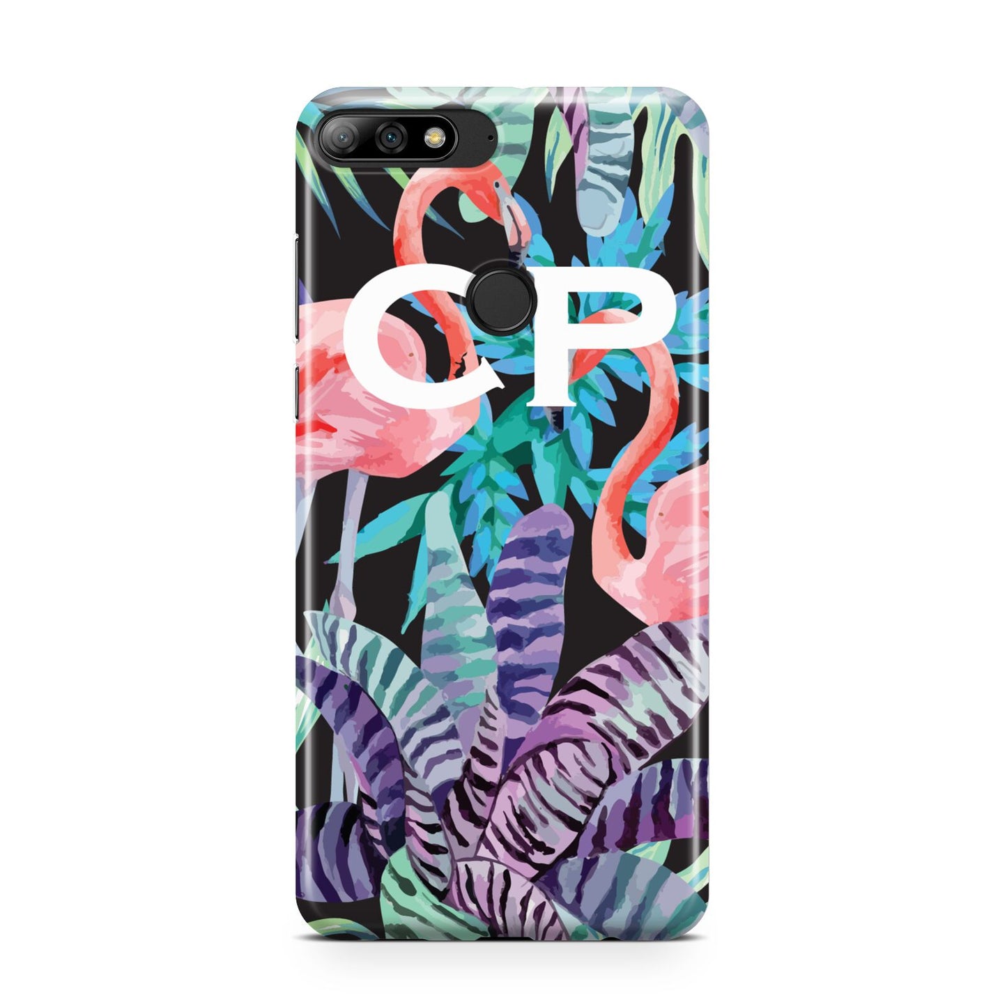 Personalised Initials Flamingos 4 Huawei Y7 2018