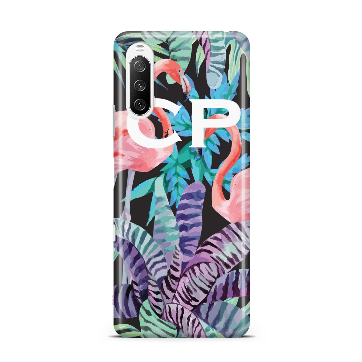 Personalised Initials Flamingos 4 Sony Xperia 10 III Case